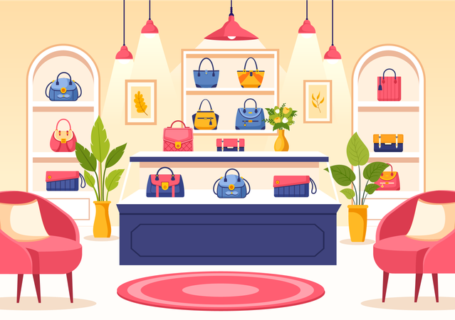 Tienda de bolsos  Ilustración