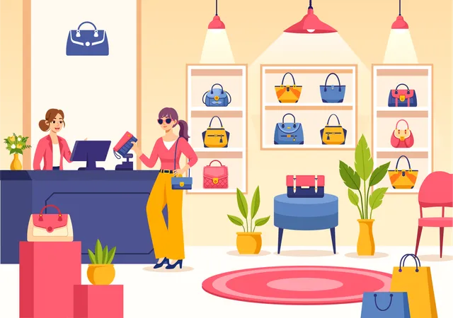 Tienda de bolsos  Ilustración