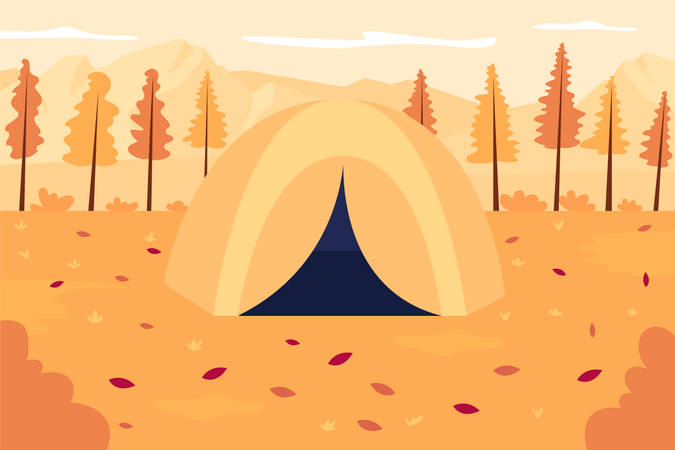 Carpa para camping  Ilustración