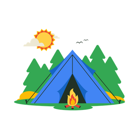 Carpa para camping  Ilustración