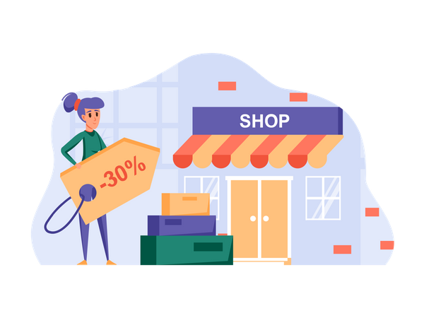 Tienda de compras en línea  Illustration