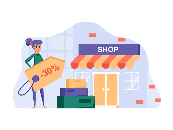 Tienda de compras en línea  Illustration