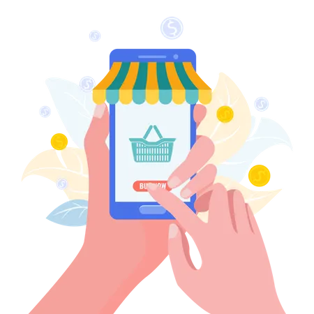 Tienda de compras virtuales  Ilustración