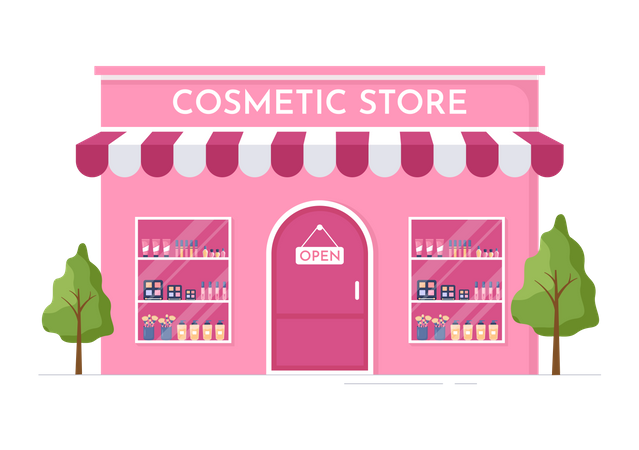 Tienda de cosméticos  Ilustración