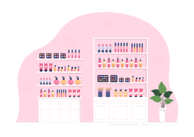 Tienda de cosméticos  Ilustración