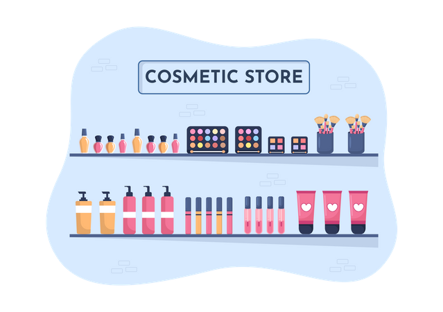 Tienda de cosméticos  Ilustración