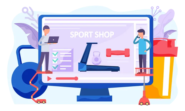 Tienda de deporte en línea  Ilustración