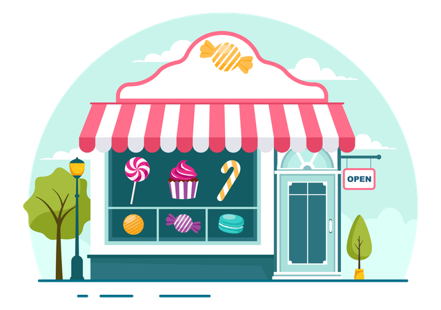 Tienda de dulces  Ilustración