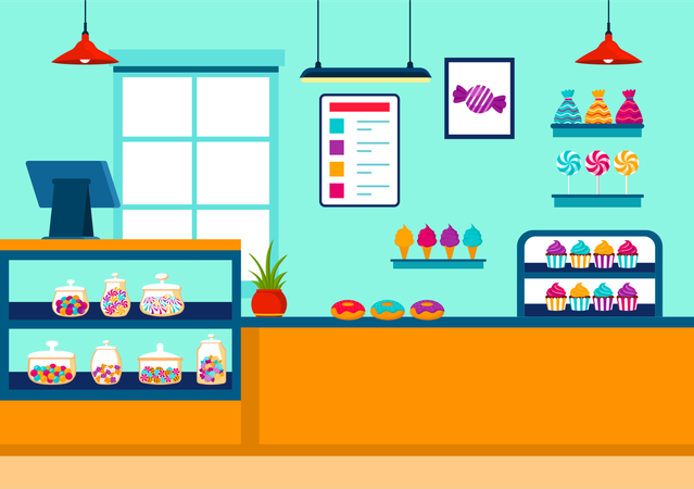 Tienda de dulces  Ilustración