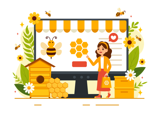 Tienda de miel  Ilustración