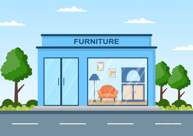 Tienda de muebles para el hogar  Ilustración