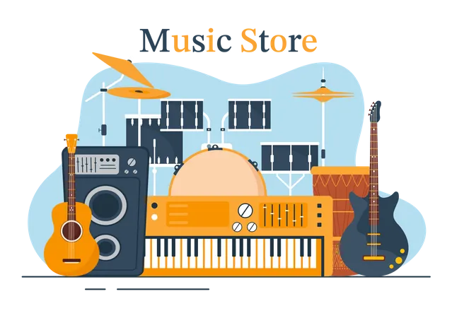 Tienda de música  Ilustración