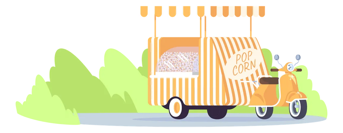 Tienda de palomitas de maíz  Ilustración