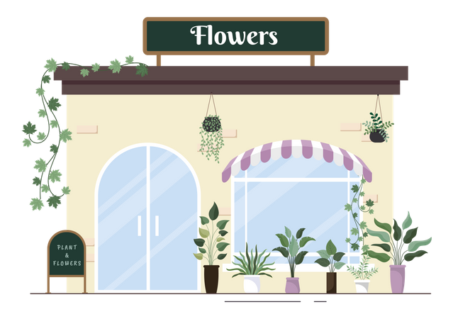 Tienda de plantas  Ilustración