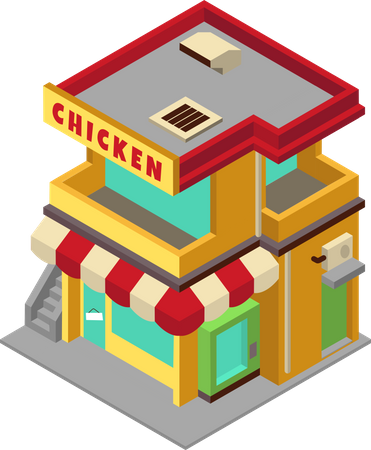 Tienda de pollo  Ilustración