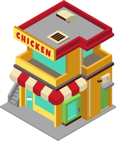 Tienda de pollo  Ilustración