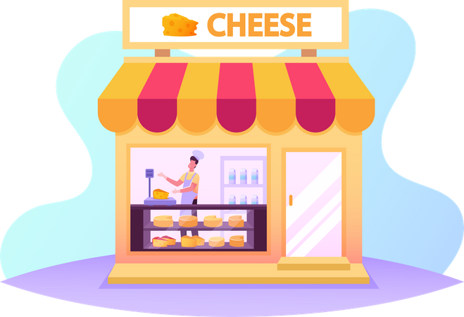 Tienda de quesos  Ilustración