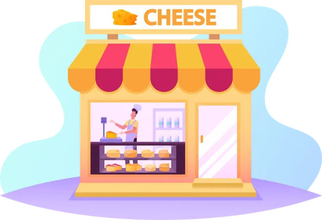 Tienda de quesos  Ilustración