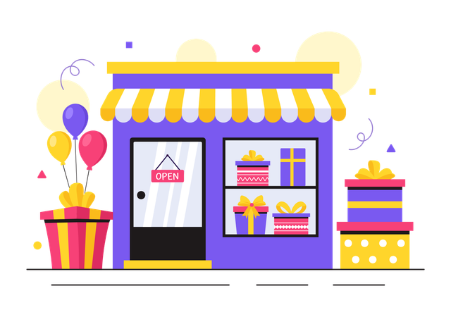 Tienda de regalos  Ilustración