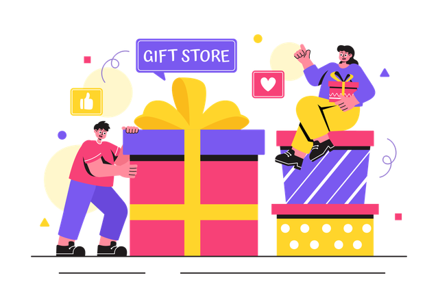 Tienda de regalos  Ilustración