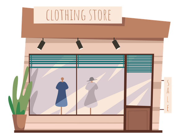 Tienda de ropa  Ilustración