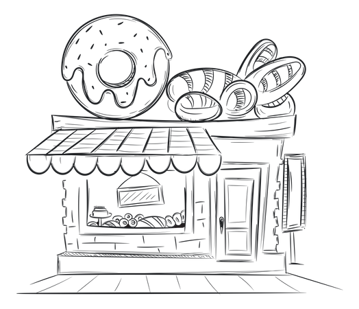 Tienda de donas  Ilustración