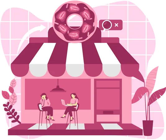 Tienda de donas  Ilustración