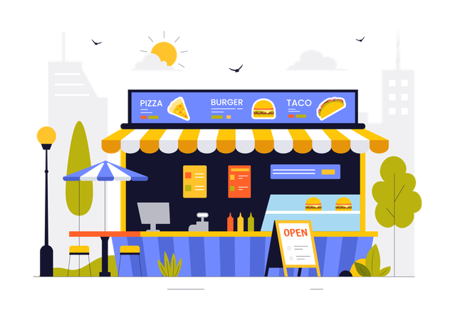 Tienda de tacos  Ilustración