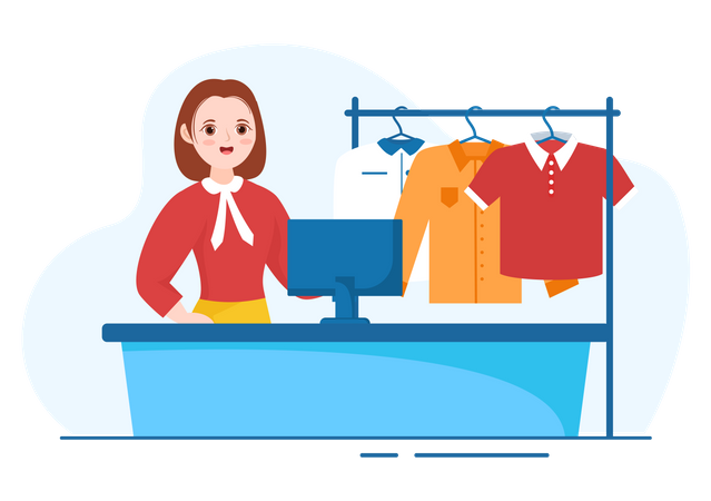 Tienda de tintorería  Ilustración