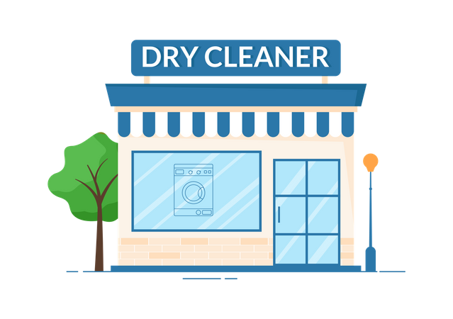 Tienda de tintorería  Ilustración