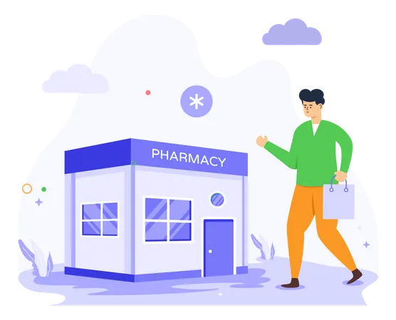 Tienda de farmacia  Ilustración