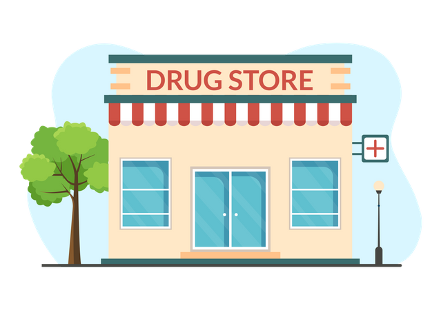 Tienda de farmacia  Ilustración