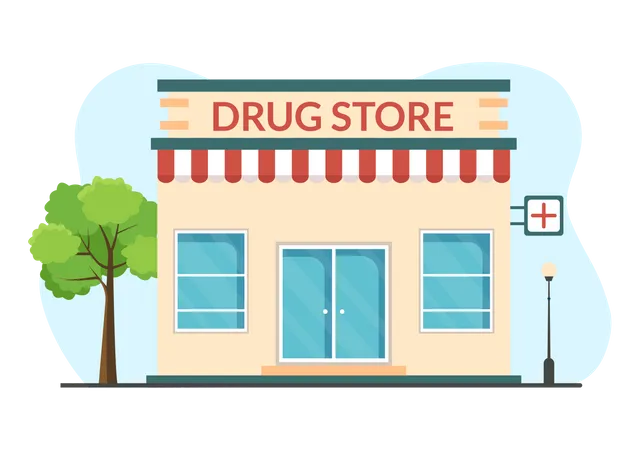 Tienda de farmacia  Ilustración