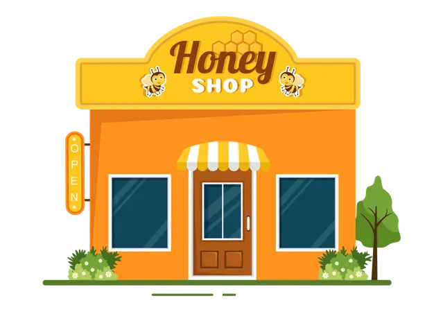 Tienda minorista de miel  Ilustración