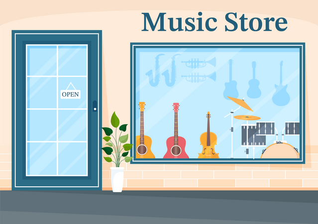 Tienda de música  Ilustración