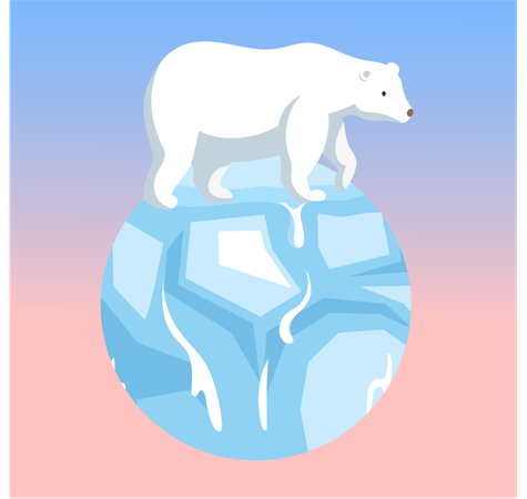 Tiere während der globalen Erwärmung  Illustration