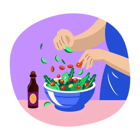 Tigela de salada  Ilustração