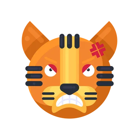 Tiger angry reaction  Illustration