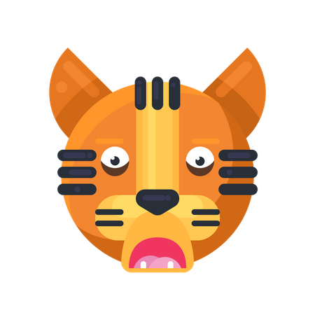 Tiger Angst Ausdruck  Illustration