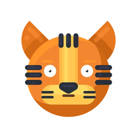 Tiger astonished expression  Illustration