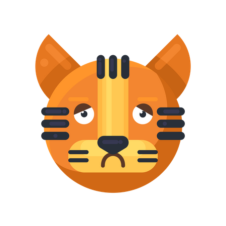 Tiger boring emotion  Illustration