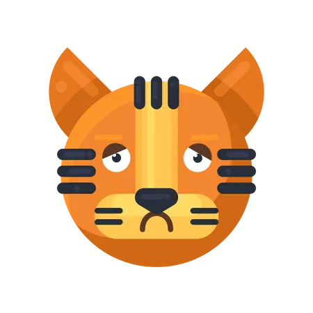 Tiger boring emotion  Illustration