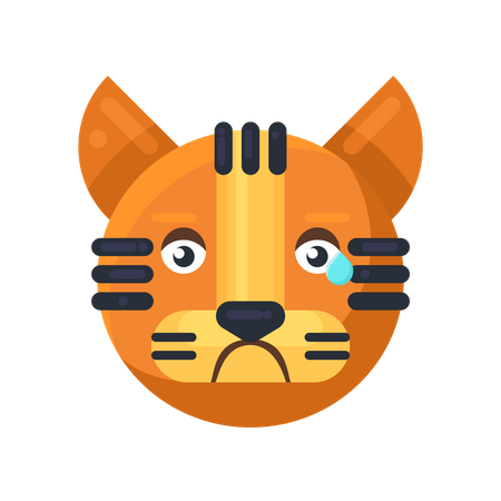 Tiger crying expression  Illustration