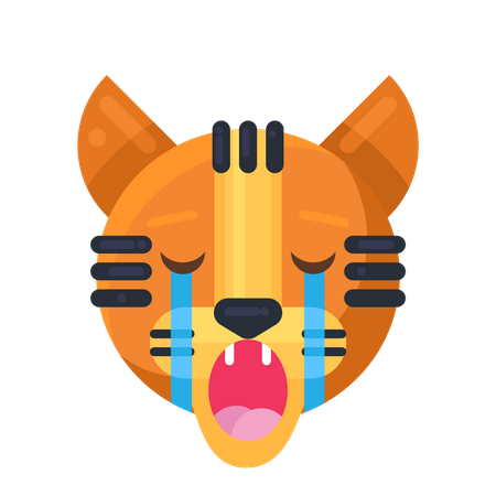 Tiger crying expression  Illustration