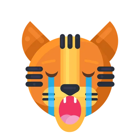 Tiger crying expression  Illustration