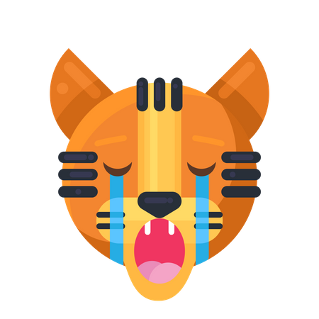 Tiger crying expression  Illustration