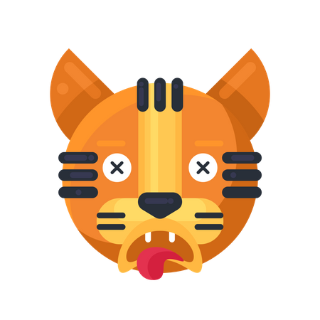 Tiger dead reaction  Illustration