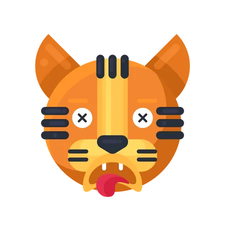 Tiger dead reaction  Illustration