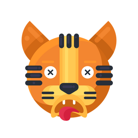 Tiger dead reaction  Illustration
