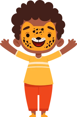 Tigerschminke auf Jungengesicht  Illustration